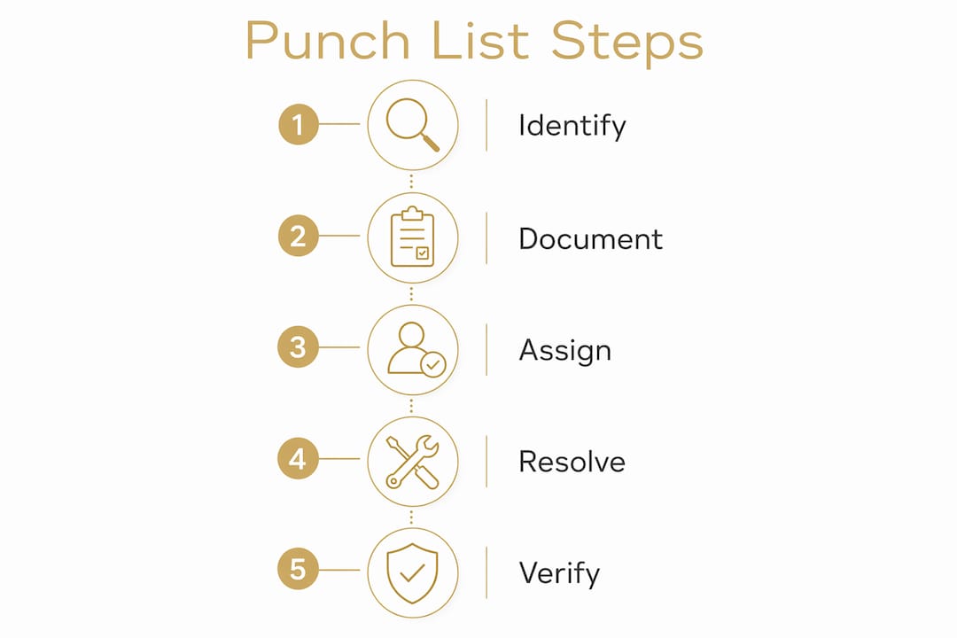 Infographic showing key punch list steps