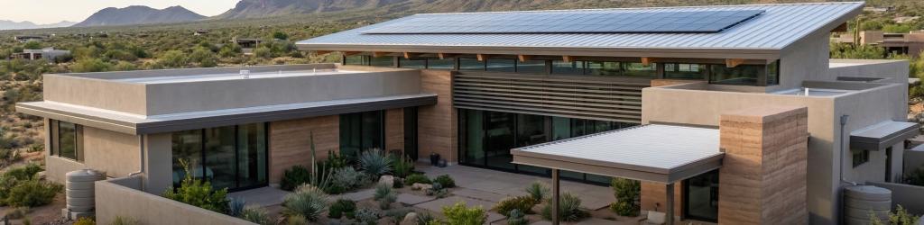 Conceptual 5 design features for building in a high-desert climate illustration
