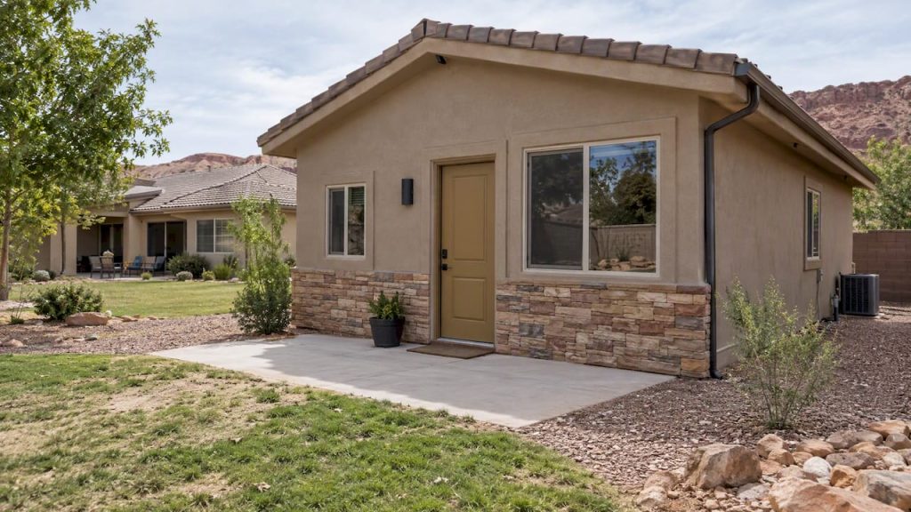 Detached casita in a southern Utah backyard